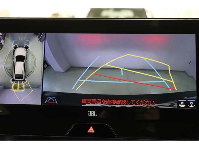 ハンドル操作にあわせてガイドラインが変化するバックガイドモニター搭載。全方位、フロント、左右側面モニターも搭載しているので、周囲の状況を確認しながら駐車出来ます。慣れない場所でも心強いですよ。