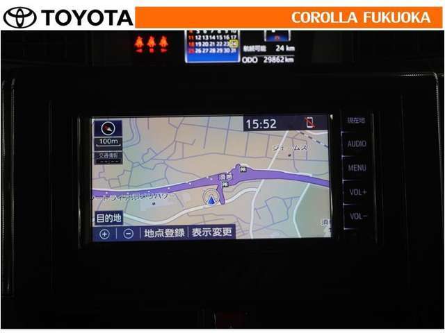 ナビゲーション付です、ナビがあるとやっぱり便利、スムーズに目的地近隣へ行けるのはとても安心します！