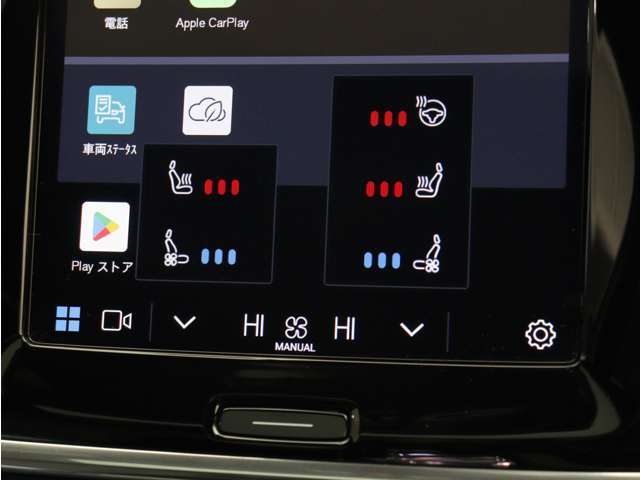 Google搭載によりさまざまな機能をハンズフリー操作できます。フロントにはシートヒーター＆シートエアコン、ステアリングホイールヒーターを装備！北欧スウェーデン発祥のブランドならではのオプションです。