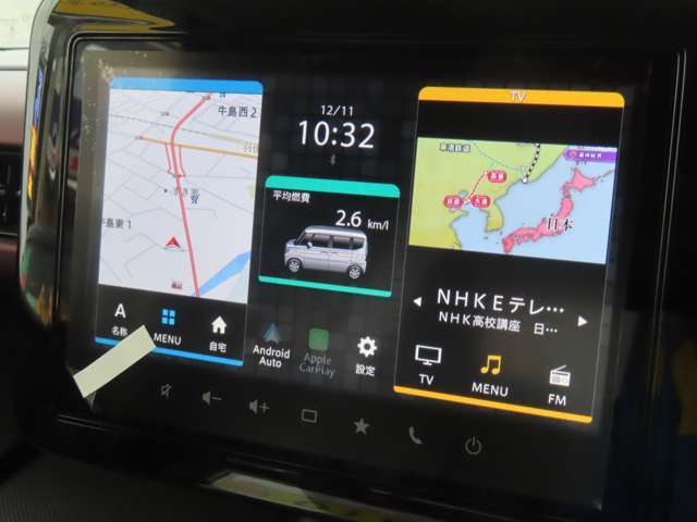 スズキ純正大画面ナビ搭載！Bluetooth/TV/USB/Apple　Carplay/Android　Auto対応です。【メーカーオプションナビ】