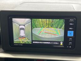 【パノラマモニター】専用のカメラにより、上から見下ろしたような視点で360度クルマの周囲を確認することができます☆死角部分も確認しやすく、狭い場所での切り返しや駐車もスムーズに行えます。