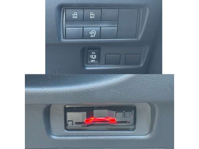 両側電動スライドドアです☆お買い物や、レジャーの際にも両手が荷物でふさがること結構ありますよね。。(・・;)そんな際にも幅も取らず、開けやすく便利ですよ♪♪♪