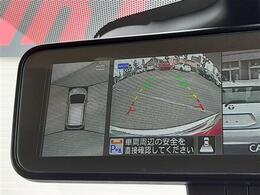 ■　装備4　■　アラウンドビューモニター：真上から見たような全周囲カメラで苦手な車庫入れも安心です！