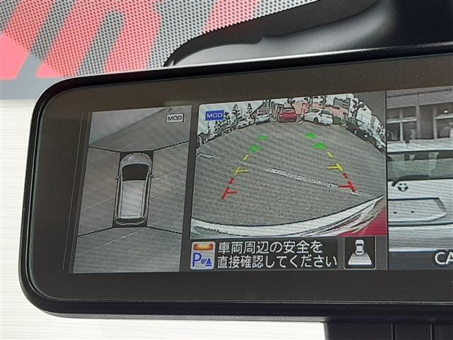 ■　装備4　■　アラウンドビューモニター：真上から見たような全周囲カメラで苦手な車庫入れも安心です！