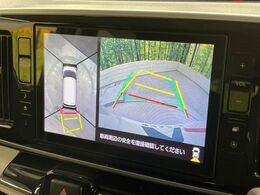 【パノラマモニター】専用のカメラにより、上から見下ろしたような視点で360度クルマの周囲を確認することができます☆死角部分も確認しやすく、狭い場所での切り返しや駐車もスムーズに行えます。
