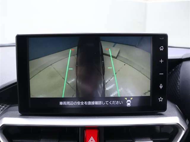 左右のドアミラーに設置されたカメラからの映像を表示し、路肩への幅寄せや狭い路地でのすれ違いなど、車両側方の安全確認や接触回避の操作をサポートするモードでドアミラー格納状態でも映し出せます。
