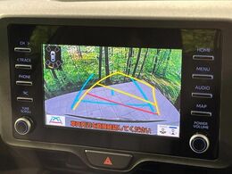 【バックカメラ】駐車時に後方がリアルタイム映像で確認できます。大型商業施設や立体駐車場での駐車時や、夜間のバック時に大活躍！運転スキルに関わらず、今や必須となった装備のひとつです！
