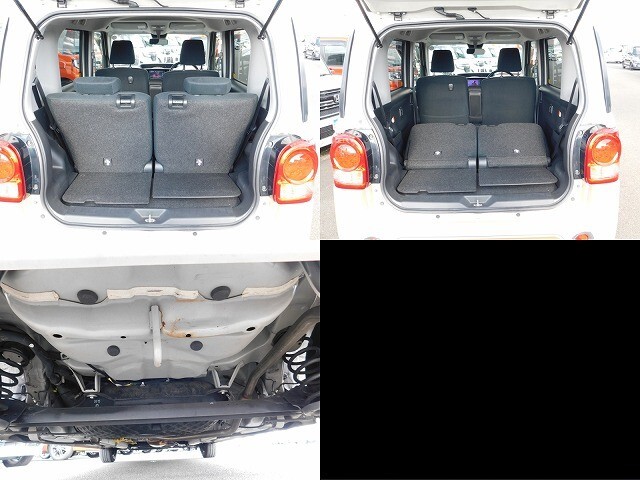 トランク　後部座席を倒した状態　下廻りです。