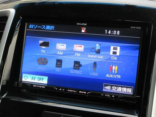 フルセグTV対応！CD・DVD再生・Bluetooth接続も可能です。
