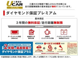 三菱認定UCAR保証は、安心の全国統一の保証となります。ご遠方の方も安心してお近くの三菱ディーラーにて保証をお受けになることが出来ます。