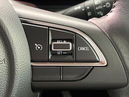 【クルーズコントロール】高速道路もラクラク走行。アクセルを離しても一定速度で走行ができ、長距離運転時の負担を軽減！加速・減速も簡単なスイッチ操作で調整できます。