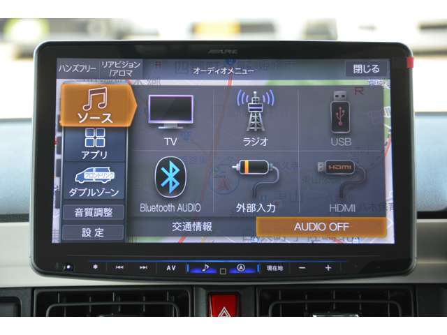 フルセグTV、HDMI/USB接続、Bluetooth接続、Amazon　Alexa搭載、Apple　CarPlay/Android　Autoでスマホアプリに対応＾＾