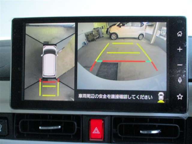 車両を上から見たような映像をディスプレイオーディオ画面に表示するパノラミックビューモニター付き