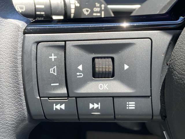ステアリングスイッチでオーディオの選曲や音量調整も可能です！