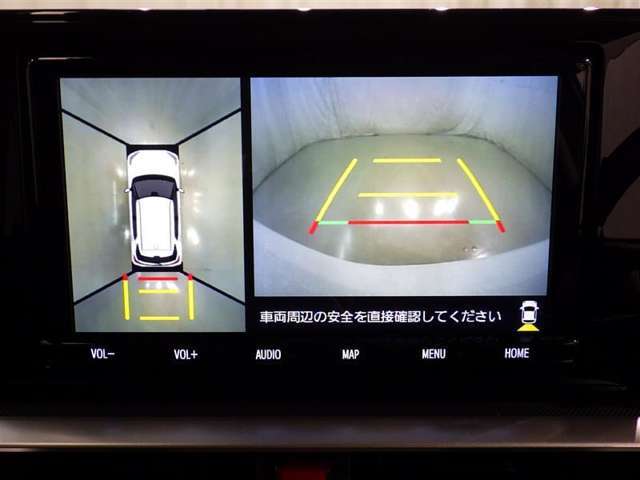 パノラミックビューモニターシステムが付いているので車の上から見た映像が確認できますよ。