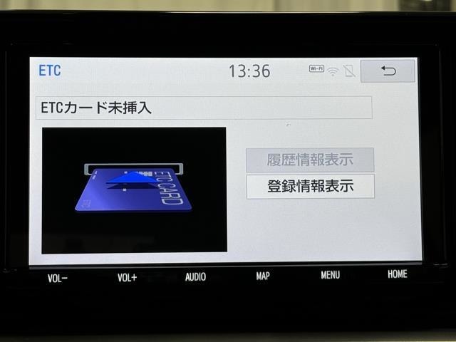 ナビ画面に連動したETCを装備しています。　過去に利用した利用料金も一目で分かって、とっても便利です。　ETCの抜き忘れ、挿し忘れも警告してくれるので安心ですね。