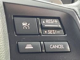 【全車速追従機能付クルーズコントロール】高速道路での長距離走行が楽に！！自動で速度を保つクルーズコントロールが、衝突軽減システムと連携し、前方の車両を感知して車間を保つように速度調節してくれます！！