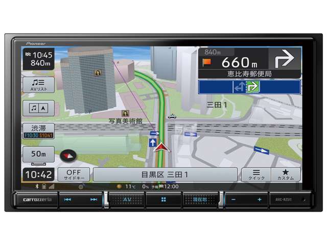 AVIC-RZ5117V型HDパネルを搭載した2D（180mm）AV一体型メモリーナビゲーション。高画質メディアの映像をHD解像度のまま入力できるHDMI入力端子を搭載。