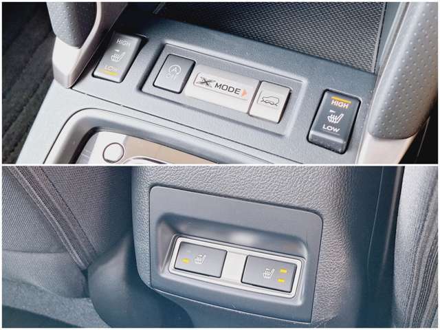 悪路走行をサポートするXモード搭載！シートヒーターは前席と後席両方に付いています♪
