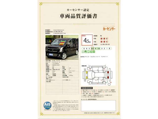 ★カーセンサー認定中古車です★車両の品質がわかります(*^^*)　車両の外装・内装の状態を査定のプロがチェックしてある車両になります！！安心してお選びする事ができます(*^^*)