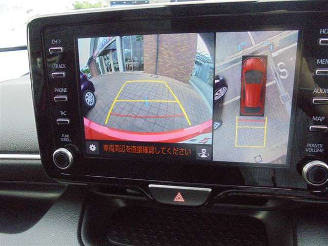 ☆パノラミックビューモニター付きです♪直接目視できないところも確認できるシースルービュー機能と、見通しの悪い場所からの発進をサポートするパノラミックビュー＆ワイドフロントビュー機能があります。