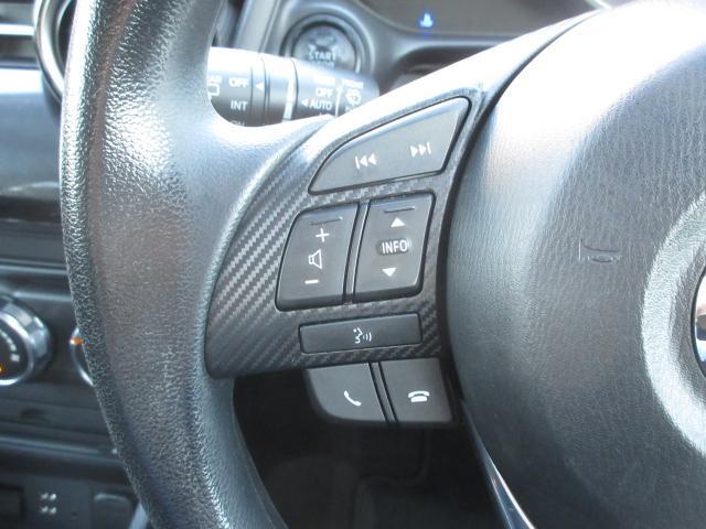 ステアリングには各種スイッチを配置。左手は主にオーディオの操作を行えます。一部機能は音声による操作も可能です。