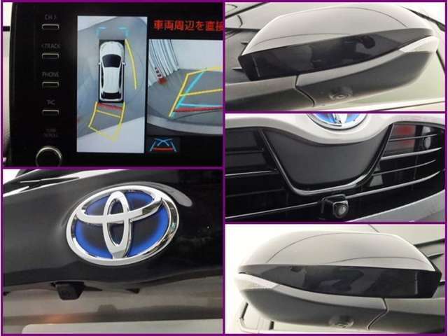 フロントモニター・サイドモニター・バックモニターを使用し、車を上から見たような画像が表示されますので、安心してお車の駐車が出来ますよ。尚、駐車時には必ず、お客様の目視にて駐車をお願い致します。