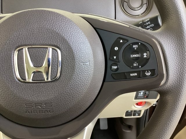 ハンドルにHondaセンシング系のクルーズコントロールやレーンキープアシストなどのスイッチが装備されています。ハンドルから手を離さず安全に操作できます。