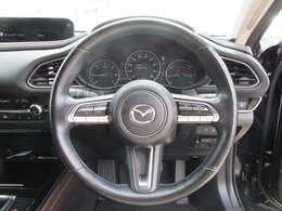 ステアリングスイッチ付き。前方から目を離すことなく操作することが可能です。