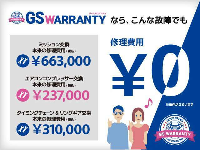 国産車最長15年（新車登録から）15万kmまで更新可能！406部位の広範囲の充実保証！免責金も不要になります。