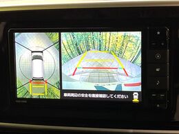 【パノラマモニター】専用のカメラにより、上から見下ろしたような視点で360度クルマの周囲を確認することができます☆死角部分も確認しやすく、狭い場所での切り返しや駐車もスムーズに行えます。