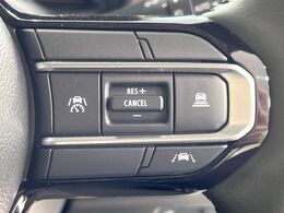 【クルーズコントロール】高速道路もラクラク走行。アクセルを離しても一定速度で走行ができ、長距離運転時の負担を軽減！加速・減速も簡単なスイッチ操作で調整できます。