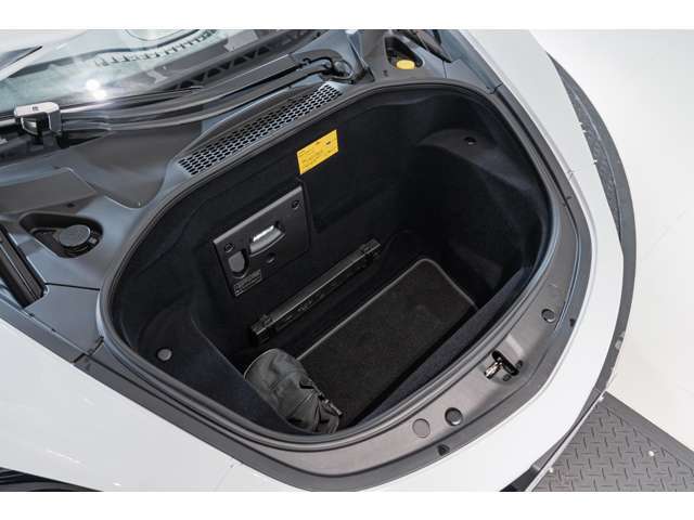 機内持ち込み用のスーツケースも収納可能なフロントラゲッジスペースでございます。