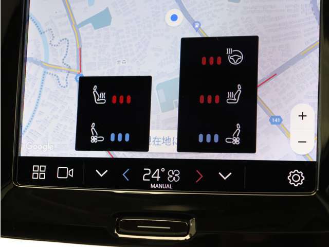 Google搭載によりさまざまな機能をハンズフリー操作できます。フロントにはシートヒーター＆シートエアコン、ステアリングホイールヒーターを装備！北欧スウェーデン発祥のブランドならではのオプションです。