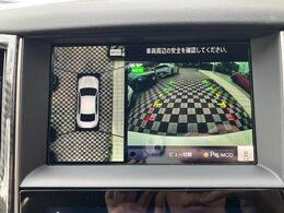 【アラウンドビューモニター】専用のカメラにより、上から見下ろしたような視点で360度クルマの周囲を確認することができます☆死角部分も確認しやすく、狭い場所での切り返しや駐車もスムーズに行えます。