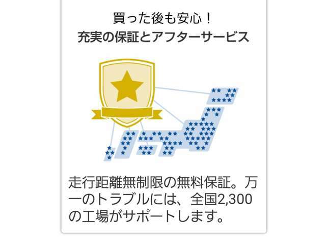 全国日産ディーラーにて保証対応可能 当店でご購入いただいたお車は全国の日産ディ-ラ-で保証整備が受けることができますので遠方の方もご安心してご購入くださいませ。