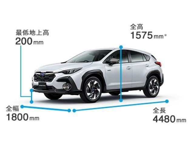 クロストレックの全長・全幅・全高。(ツーリンググレード、ルーフレールなしの参考数値です)画像はイメージで、実際の仕様とは異なる場合があります。