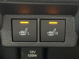 【シートヒーター】寒い日に重宝するシートヒーター！エアコンより早く温まってくれるので寒がりの人も安心ですね♪エアコンの温風は乾燥するから苦手、という方にもをおすすめです。