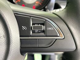【クルーズコントロール】高速道路もラクラク走行。アクセルを離しても一定速度で走行ができ、長距離運転時の負担を軽減！加速・減速も簡単なスイッチ操作で調整できます。