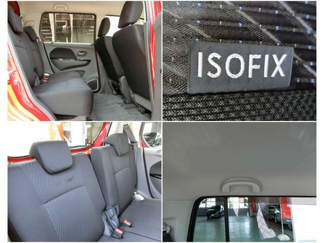 後部座席には誰でも簡単に装着していただけるISOFIX方式対応のチャイルドシート固定機構搭載！さらに前のめりを抑える技術の採用により、高いレベルの安全性を提供！