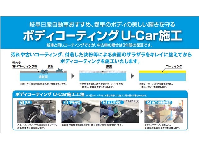 高密度なガラス質被膜により、深みのある艶と光沢を実現。簡単なお手入れで美しいボディーを維持できます。