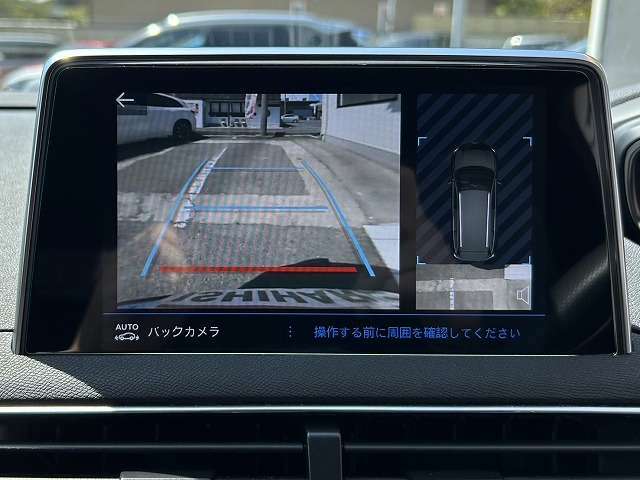 360度カメラ、バックカメラとソナーが後方の安全に貢献します。大きなお車ですが、安心して駐車して頂けます。