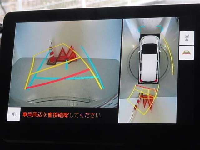 バックガイドモニターを装備してます、車庫入れもラクラクです。パノラミックビューモニターを搭載しています、上からの画像も表示されます。