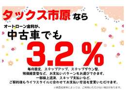 通常のオートローンから、月々のお支払いをお安くできる残価設定タイプのローン、ローン中でも月々の額や回数を変更可能なローンなど、お客様に合わせたローンをご提案させて頂きます。