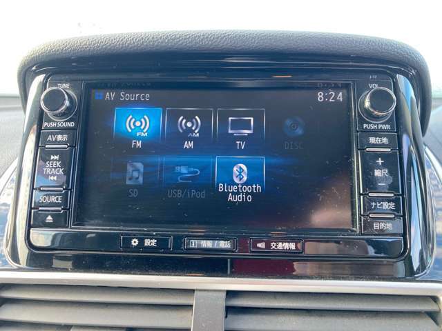 テレビやラジオ、CD/DVD、ブルートゥースも使えます。テレビはフルセグなのでストレスなくご覧いただけます！