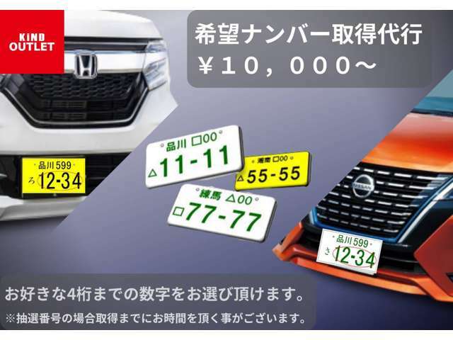 Bプラン画像：お好きな数字をナンバープレートに,,,希望ナンバーパック♪