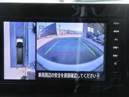アラウンドビューモニター。クルマを上空から見下ろしているかのような映像で、駐車の際、周囲の安全を確認できます！
