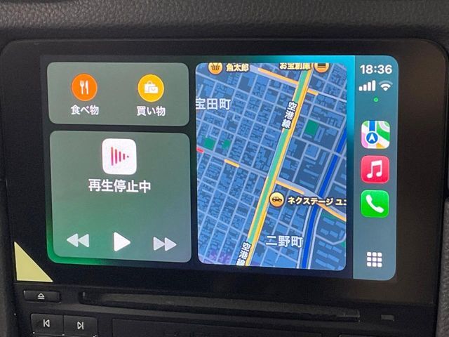 ●Apple　Car　Play：スマホとの有線接続で、ナビ・オーディオ再生などスマホのアプリ機能が画面でも使える便利機能です！
