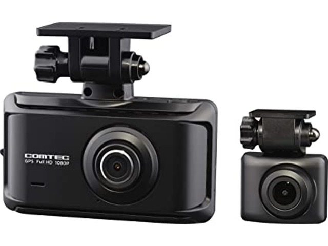 コムテックドライブレコーダー前後タイプ：信用度の高いコムテック。前後2カメラにより走行時、駐車監視中も前方、後方を録画致します。