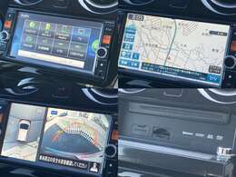 安心の純正ナビです。CD・DVD再生・Bluetooth接続対応です。アラウンドビューモニターが映ります。